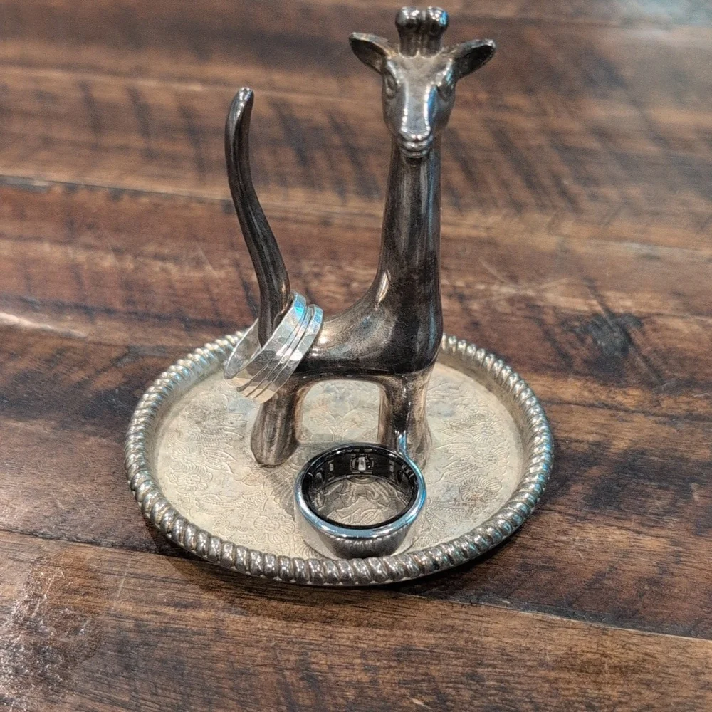Silver Plated Giraffe Ring Holder